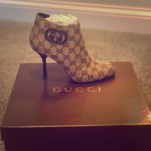 Gucci Monogramed Ankle Boots